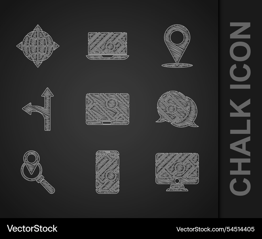 Set city map navigation monitor with location Set city map navigation monitor with location vector image