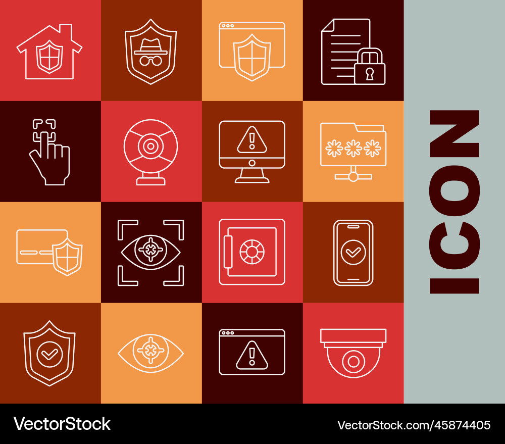Set line security camera smartphone folder Set line security camera smartphone folder vector image