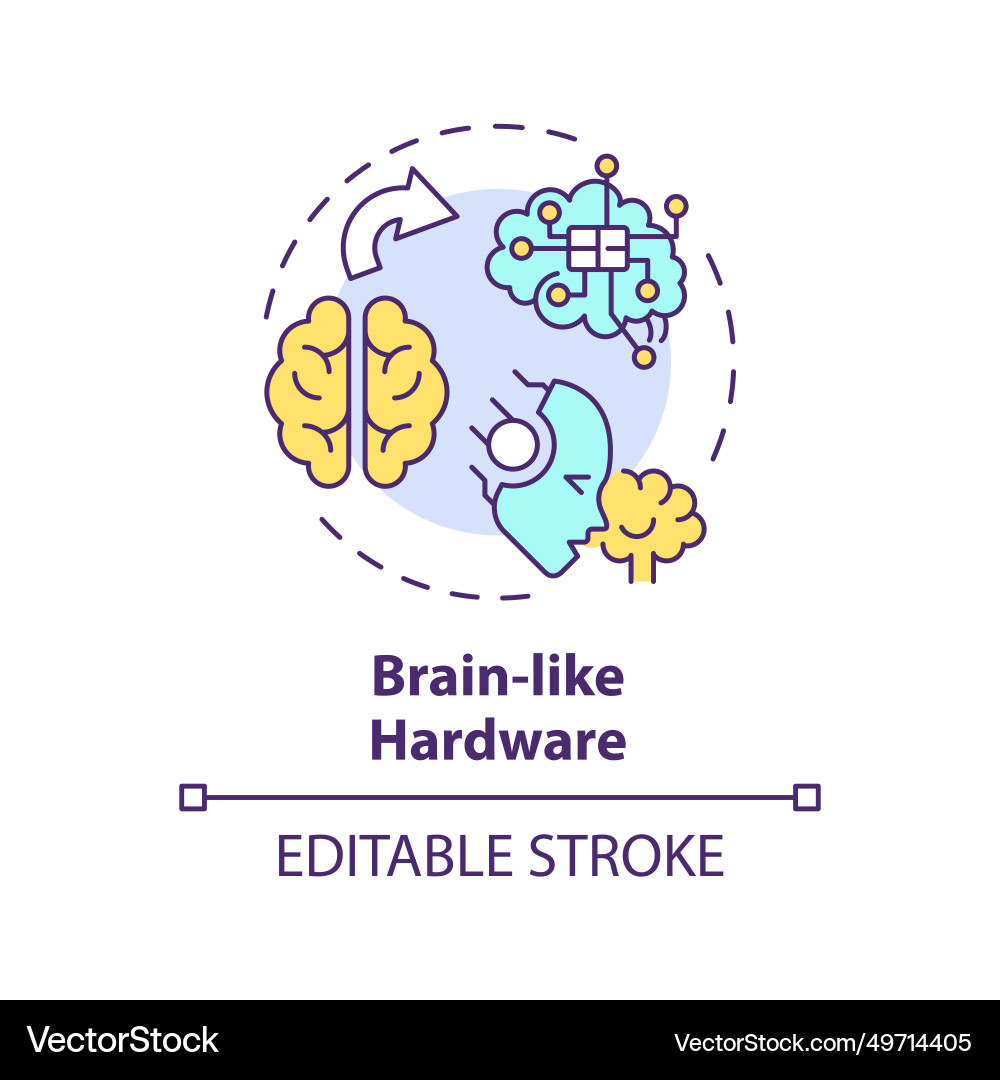 Thin line simple colorful brain like hardware Thin line simple colorful brain like hardware vector image