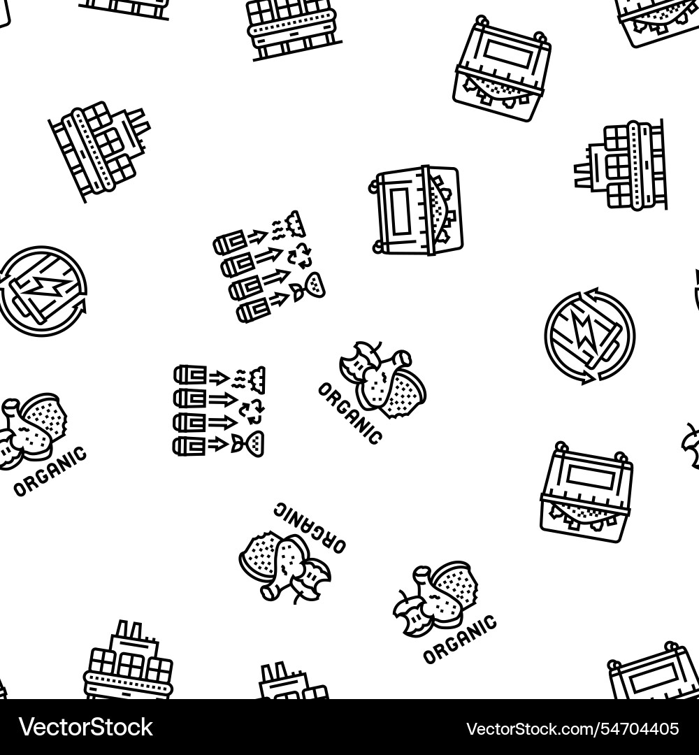 Waste sorting garbage plastic seamless pattern Waste sorting garbage plastic seamless pattern vector image