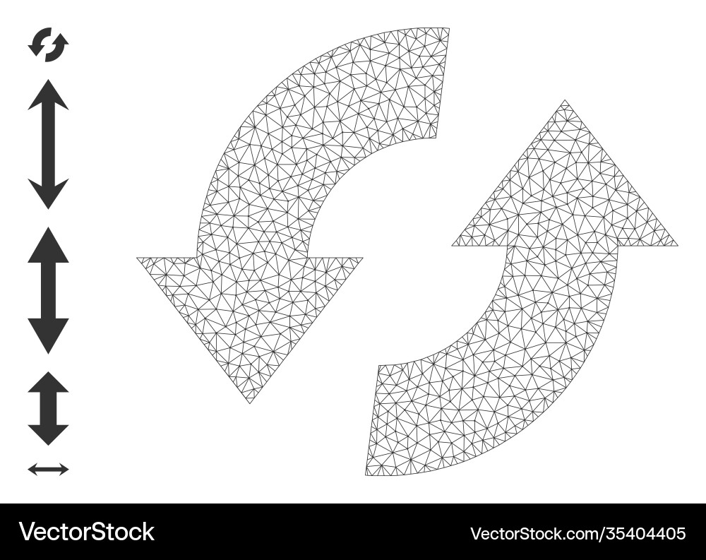 Web mesh exchange arrows icon with simple Web mesh exchange arrows icon with simple vector image