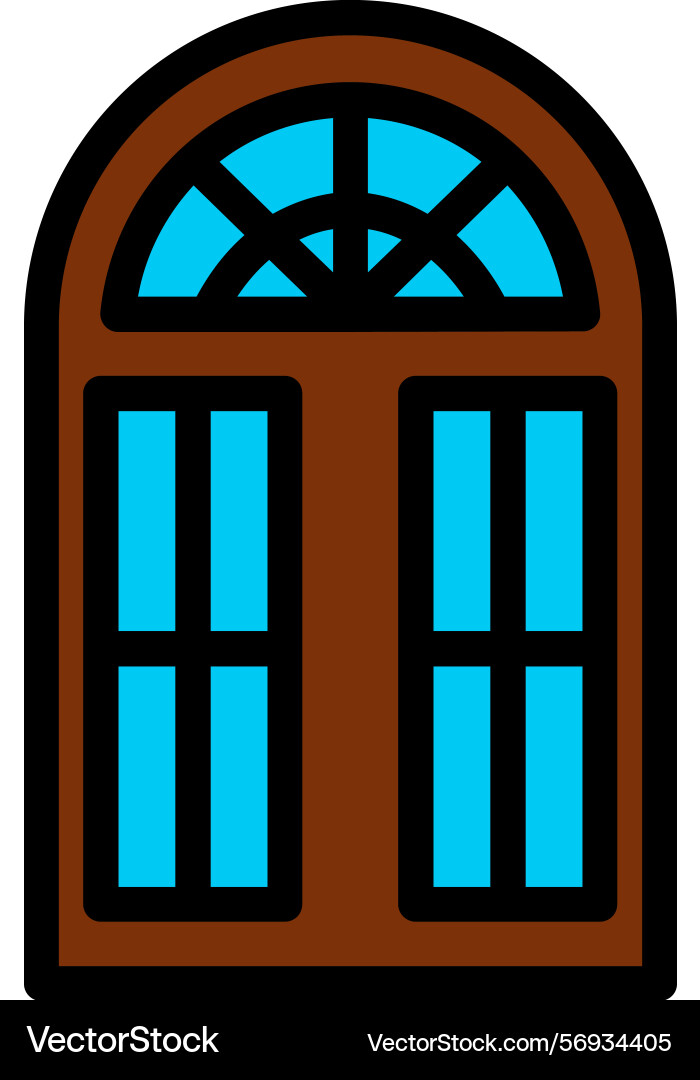 Window line filled style icon design Vector Image