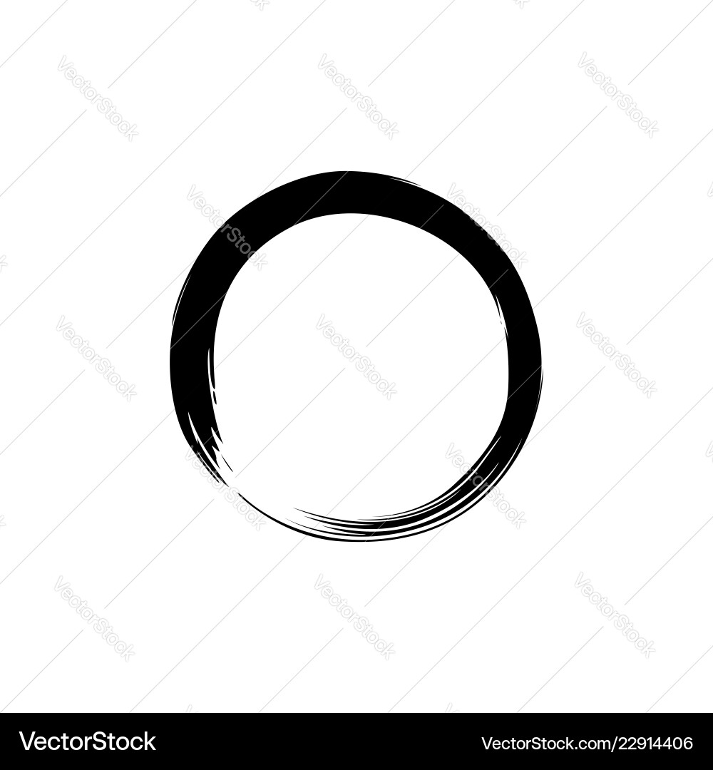 Black zen circle watercolor logo sign icon Black zen circle watercolor logo sign icon Vector Image