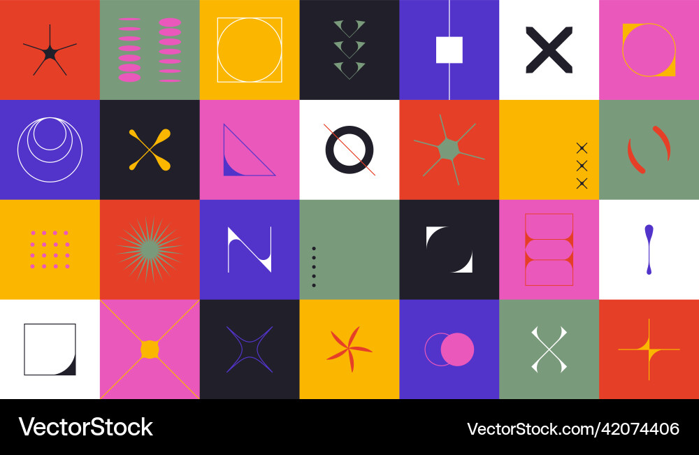 Brutalist abstract shape design deconstructed Brutalist abstract shape design deconstructed vector image