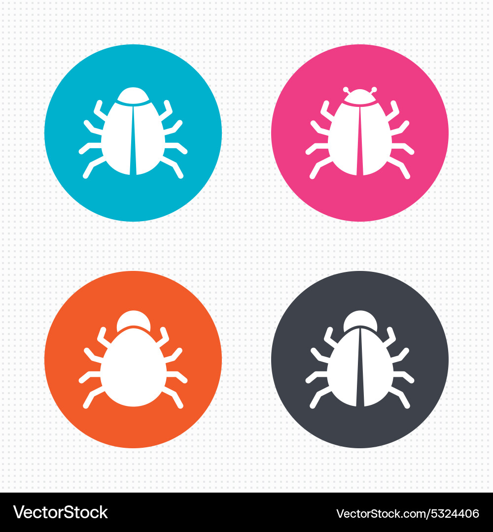 Bugs signs virus software error icons vector image