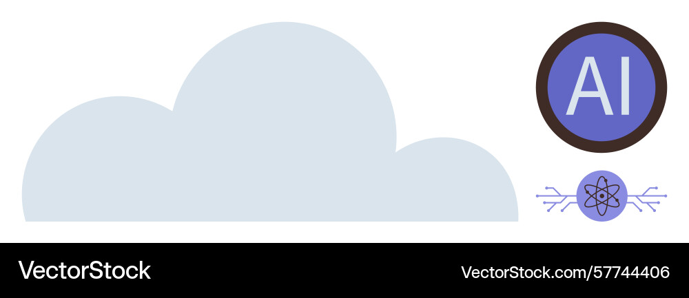 Cloud computing concept featuring ai badge Cloud computing concept featuring ai badge Vector Image