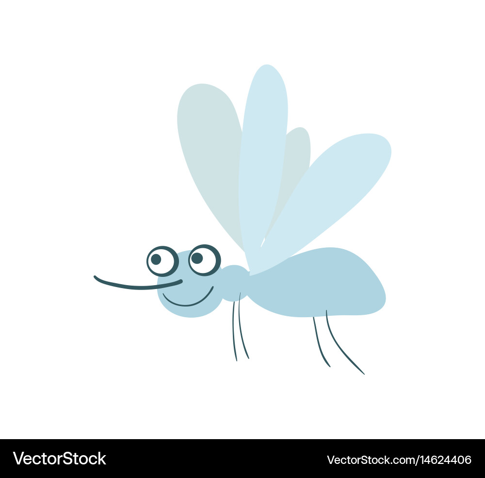 Cute Cartoon Mosquito Vector Image