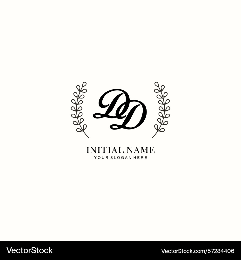 Dd initial logo templates with botanical elements Dd initial logo templates with botanical elements Vector Image