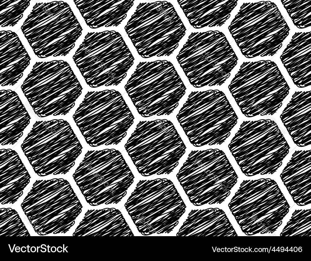 Design seamless monochrome hexagon pattern Vector Image