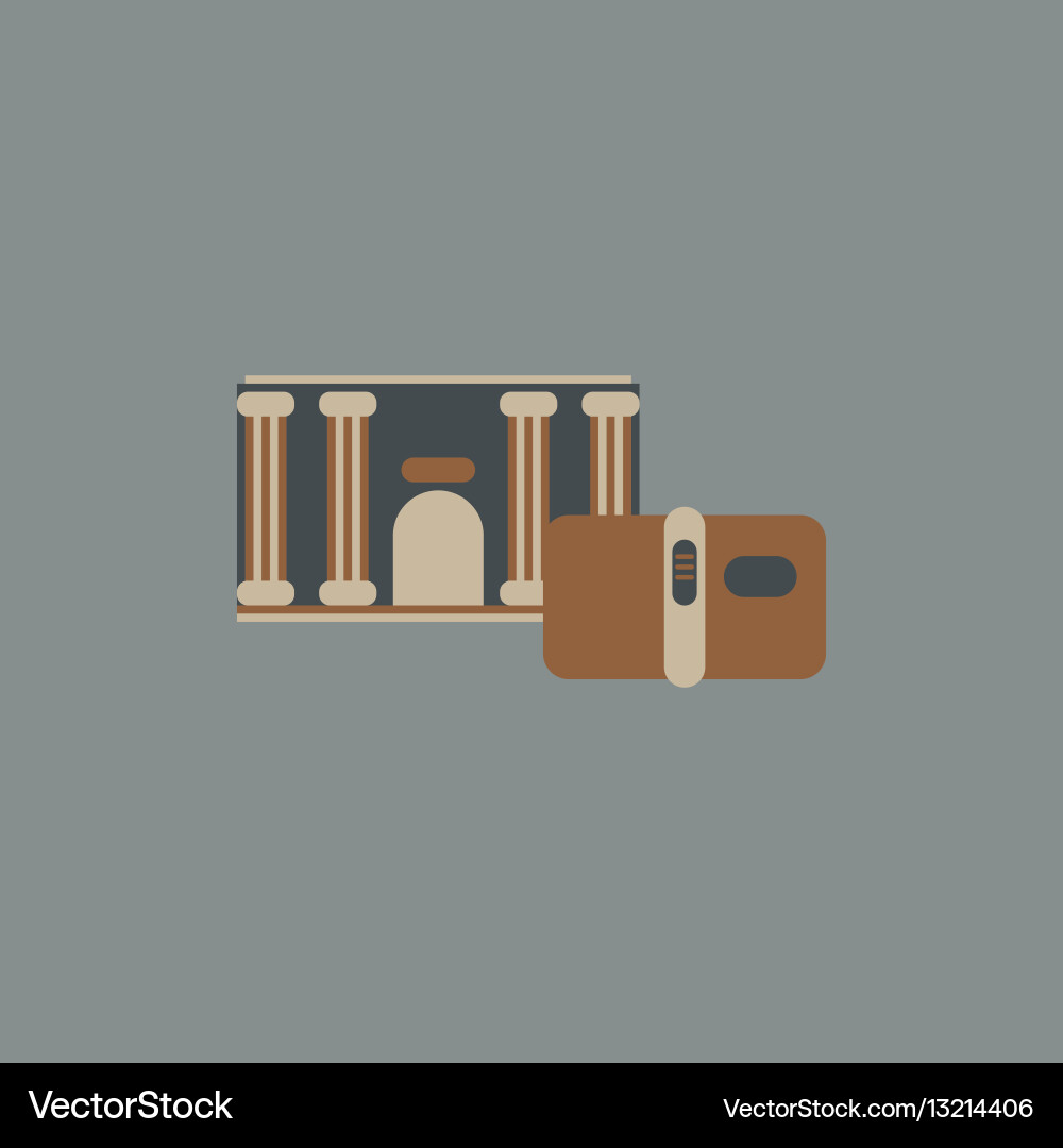 History book and architecture of ancient building vector image