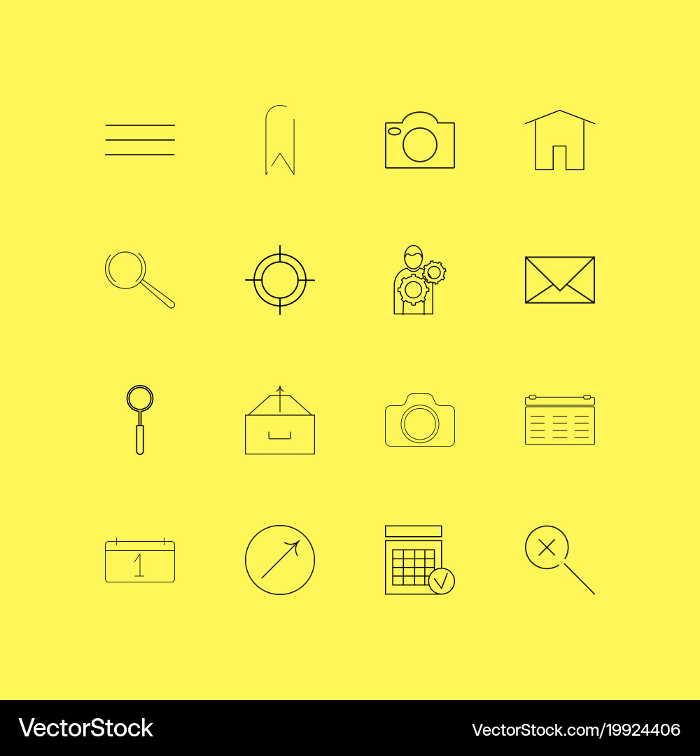 Interface linear icon set simple outline icons vector image