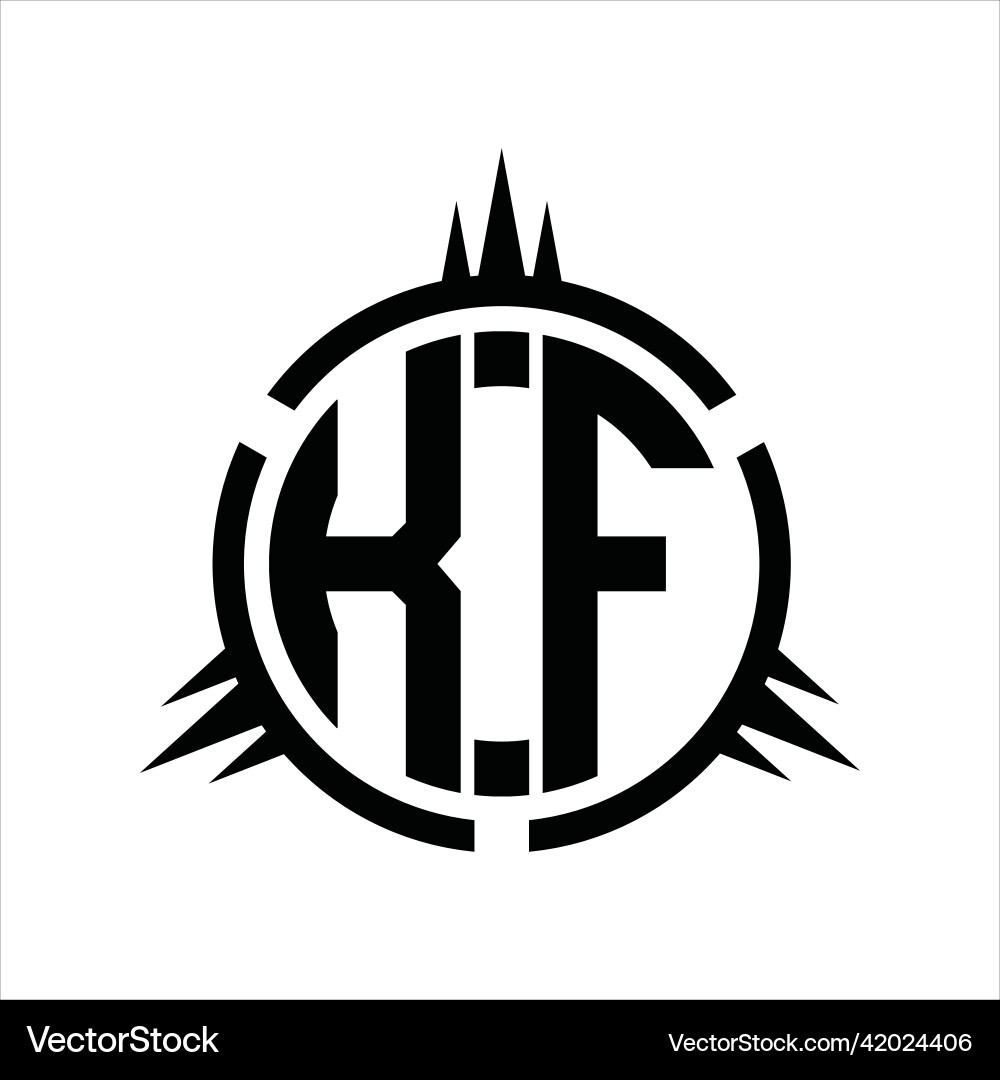 Kf logo monogram circle element design template Kf logo monogram circle element design template Vector Image