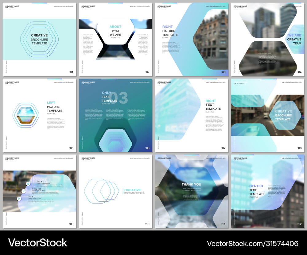 Minimal brochure templates with hexagonal design Minimal brochure templates with hexagonal design vector image
