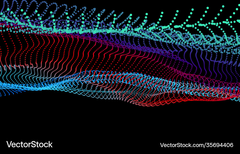 Node 3d data array dots organized to network Vector Image