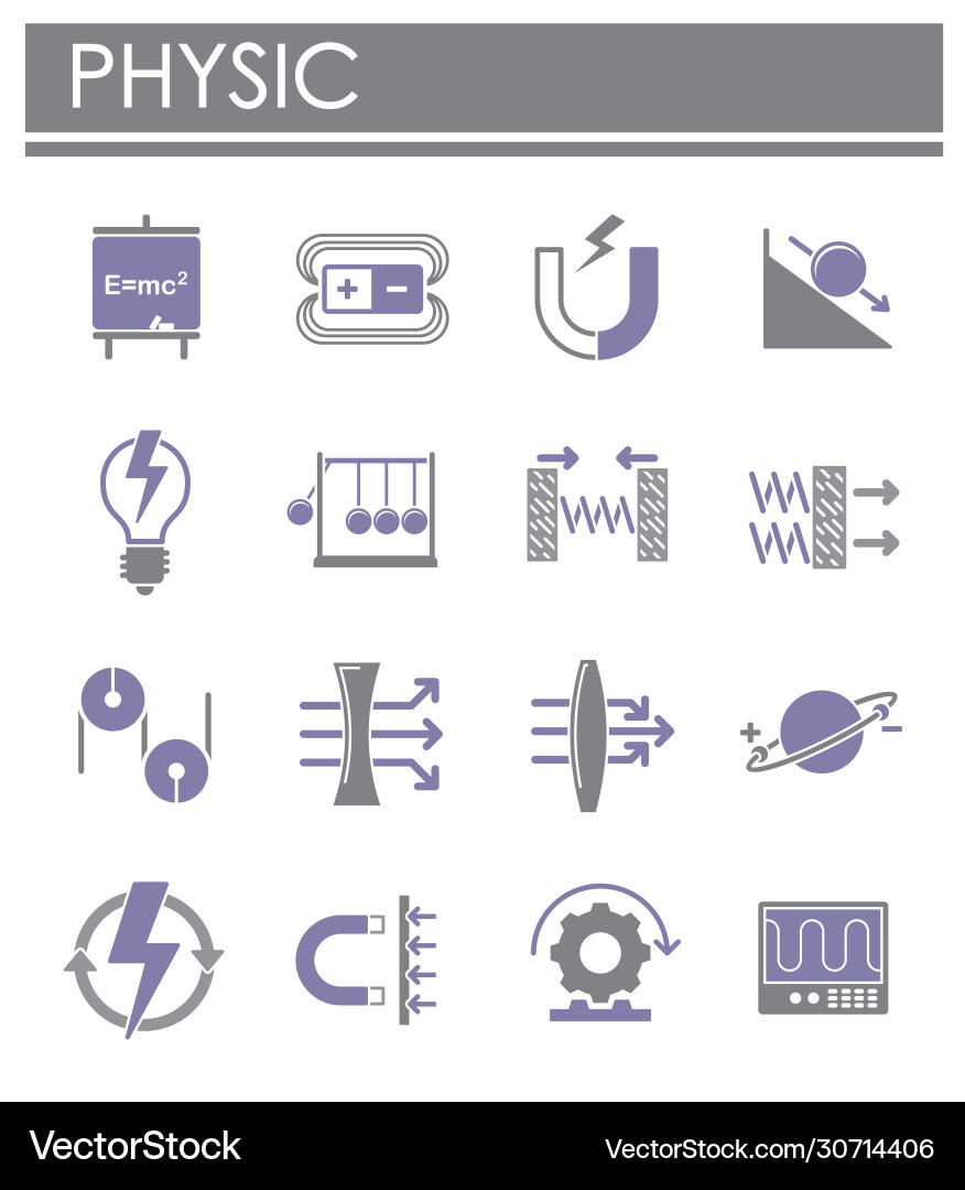 Physics related icons set on background Physics related icons set on background vector image