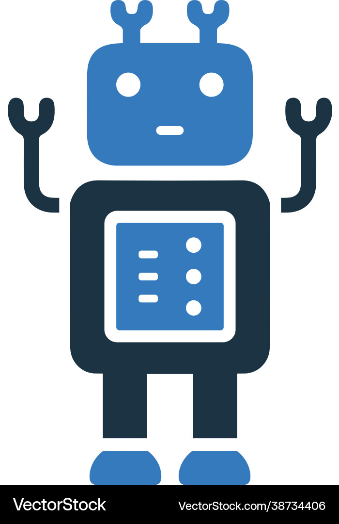 Robotics robot icon simple editable design Vector Image