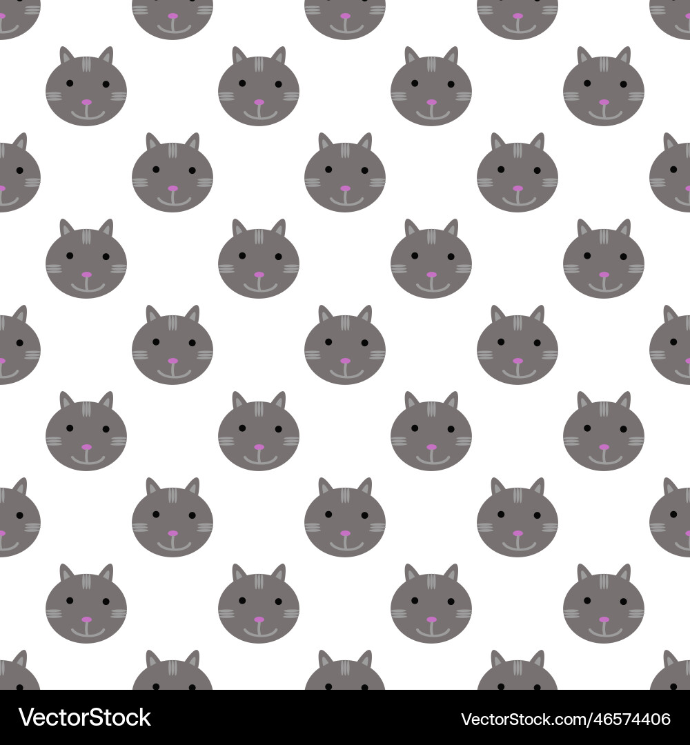 Seamless pattern with cat Vector Image
