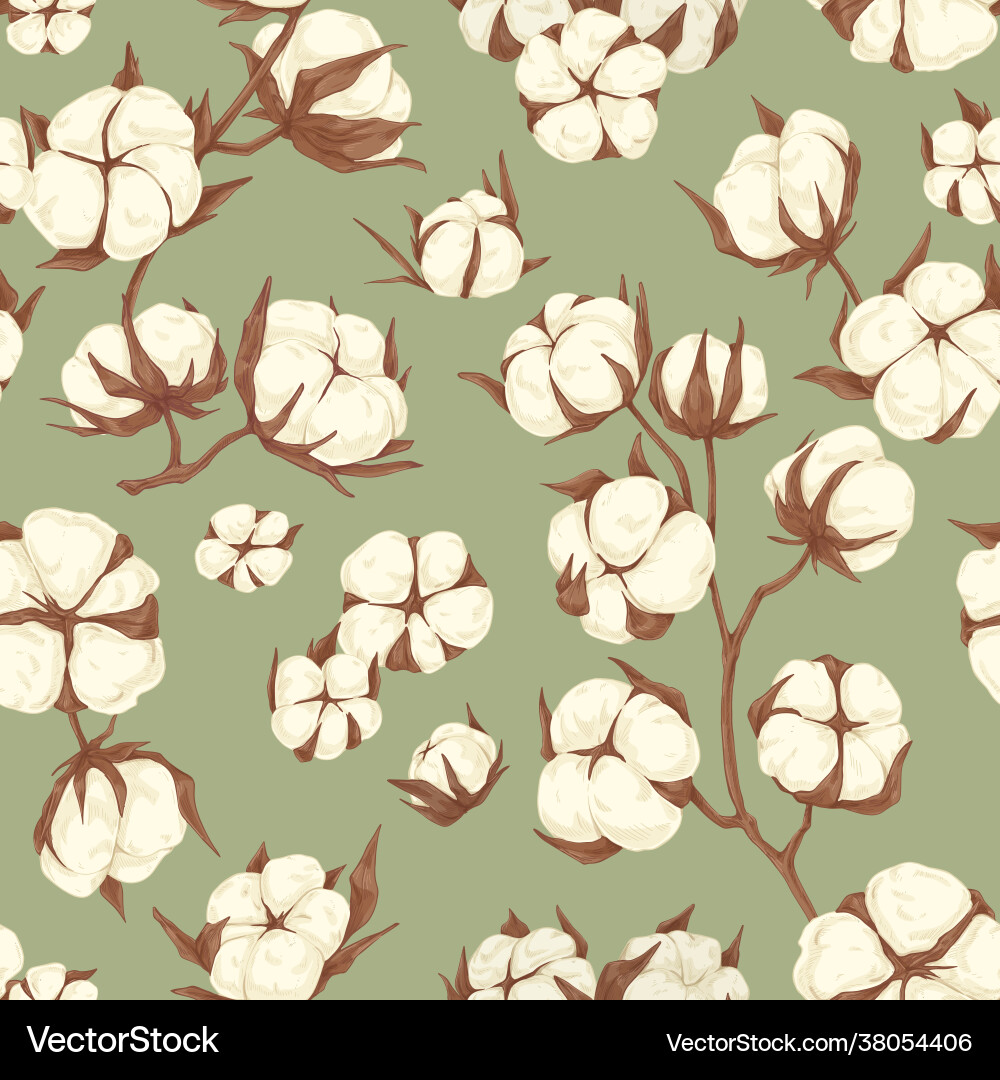 Seamless repeating botanical pattern with soft Seamless repeating botanical pattern with soft vector image