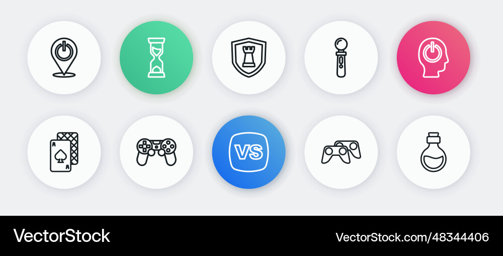 Set line vs versus battle power button playing Set line vs versus battle power button playing vector image