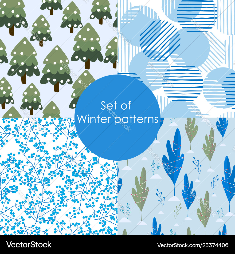 Set of winter patterns seamless christmas pattern Set of winter patterns seamless christmas pattern vector image