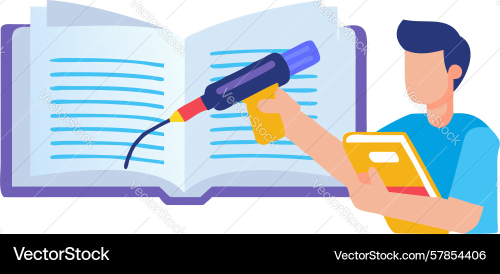 Student writing and learning design generative ai Vector Image