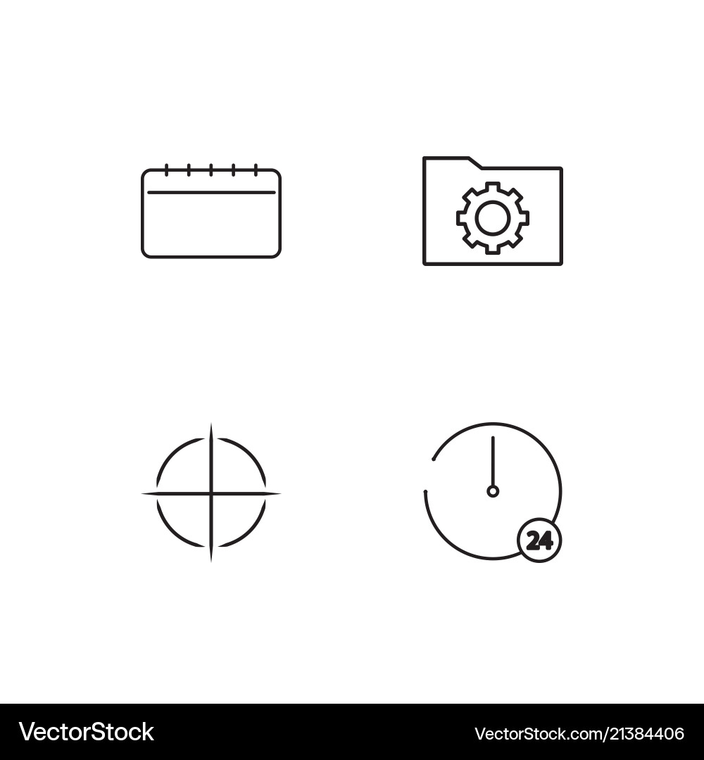 Time linear icons set simple outline vector image