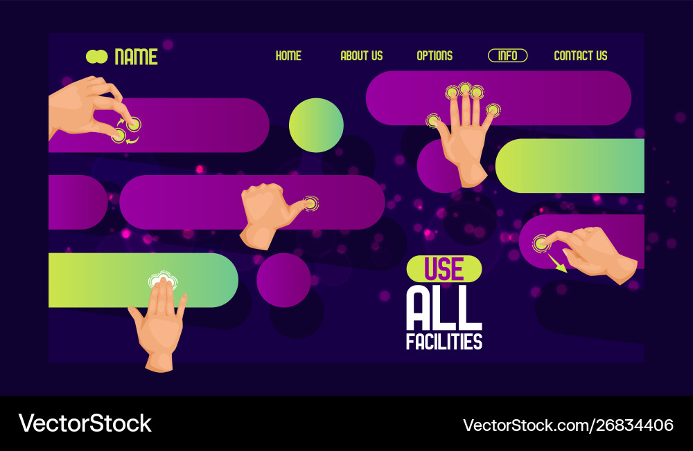 Use all facilities website design user friendly Vector Image