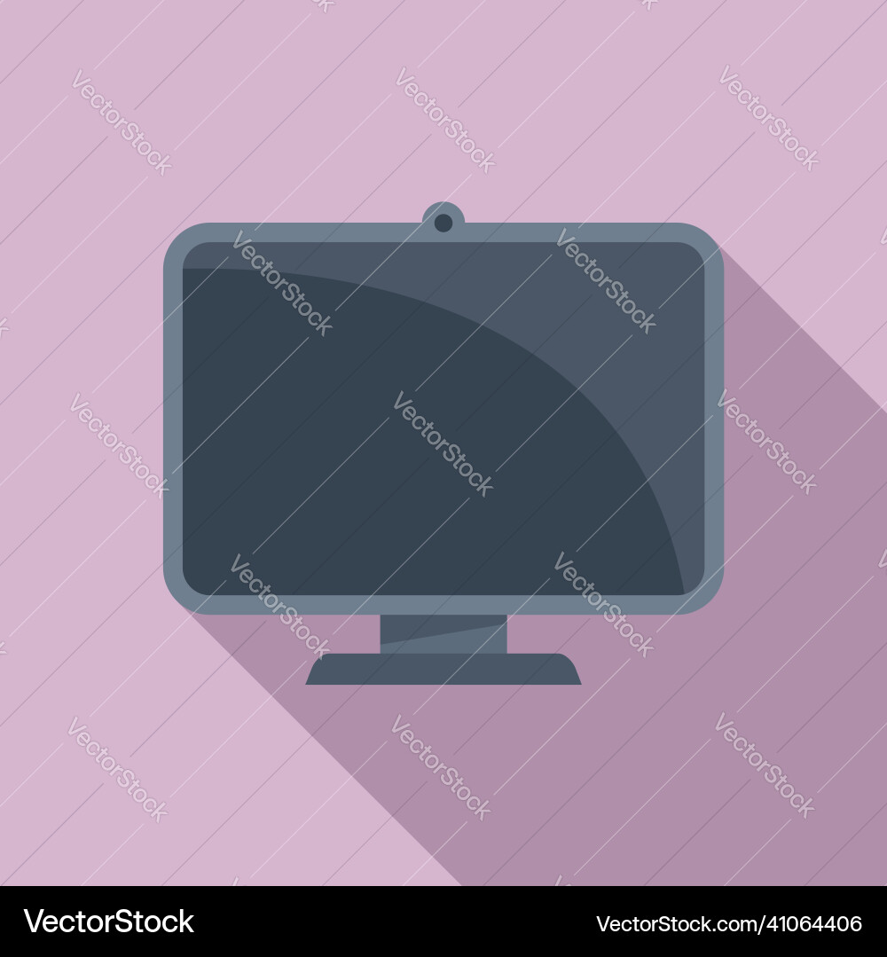 Web camera monitor icon flat computer Web camera monitor icon flat computer vector image
