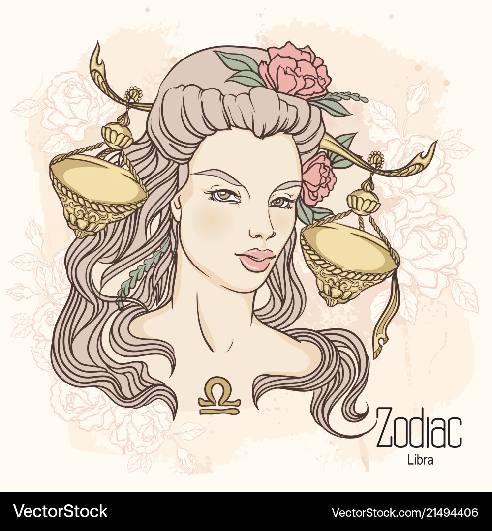 Zodiac libra as girl Zodiac libra as girl vector image