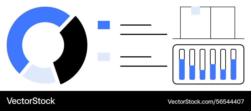 Data visualization using pie chart bar graph Data visualization using pie chart bar graph vector image