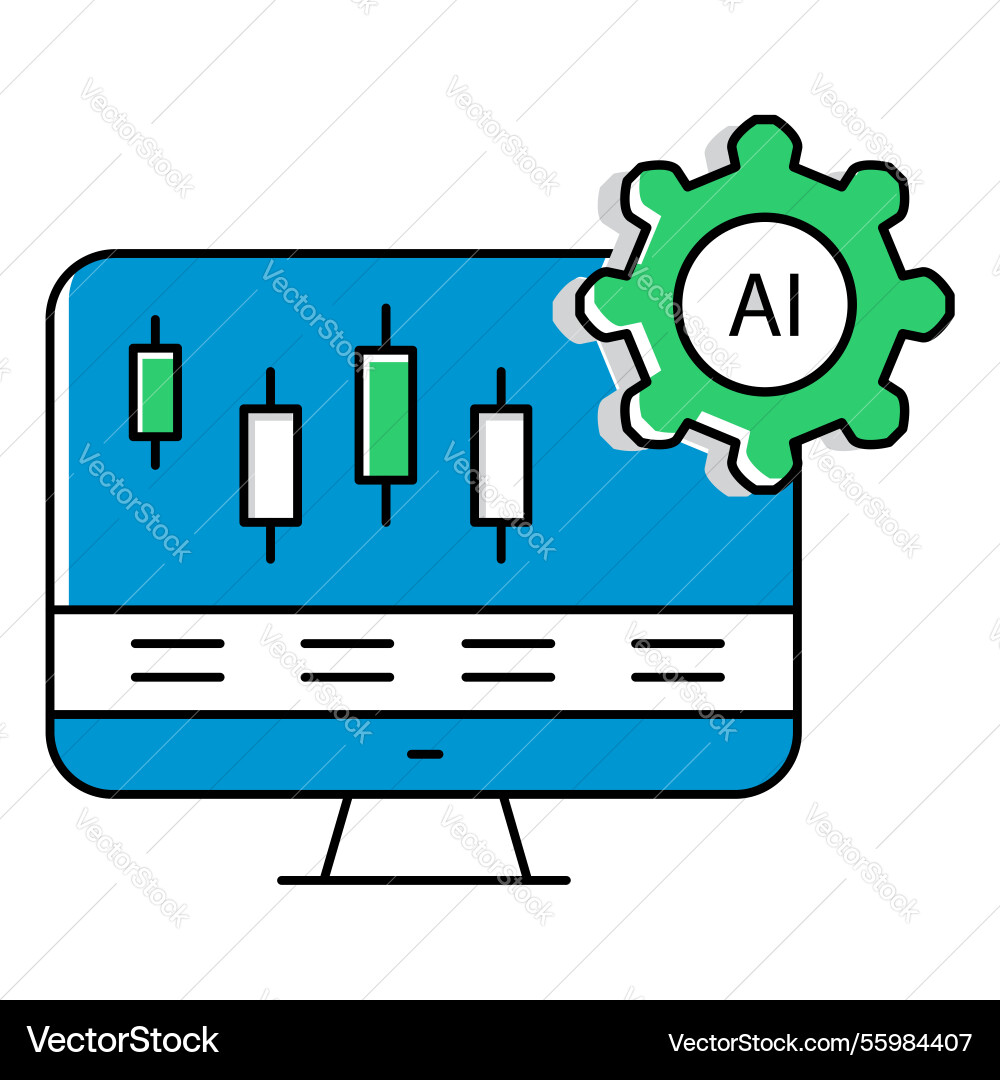 Digital currency ai automation trading icon design vector image