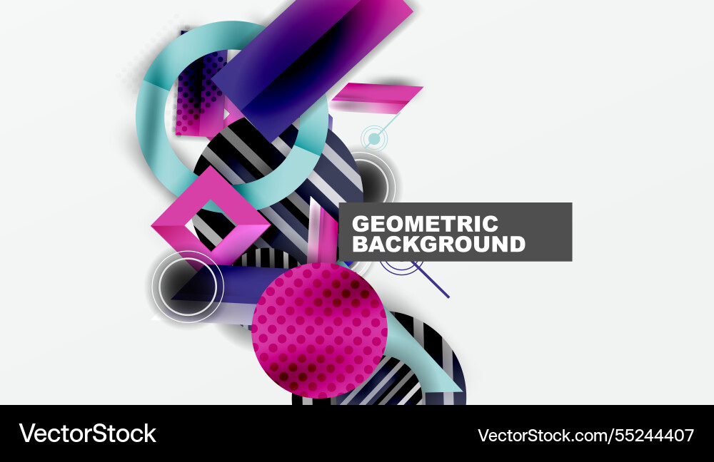 Dynamic complex geometric abstract background Vector Image