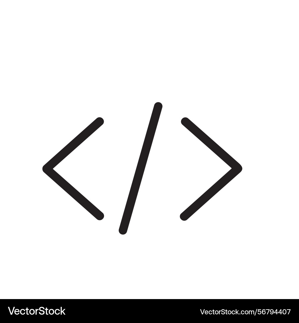 Einfache Linie Art Programmcode Symbol Halterung Einfache Linie Art Programmcode Symbol Halterung Vektorbild