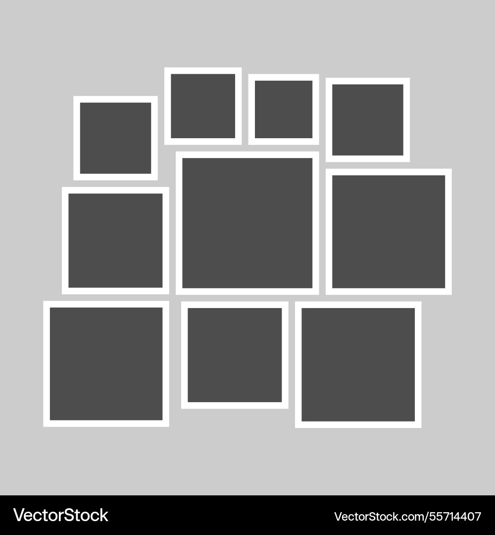 Grid template with empty photo frames designed Vector Image