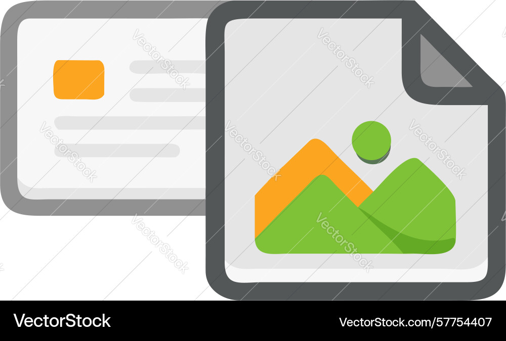 Image document icon media files visual content vector image