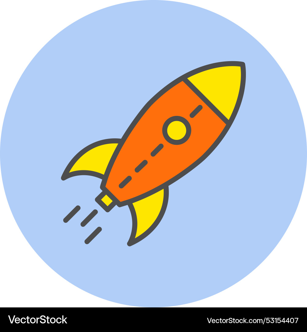 Launch line filled circle icon Vector Image