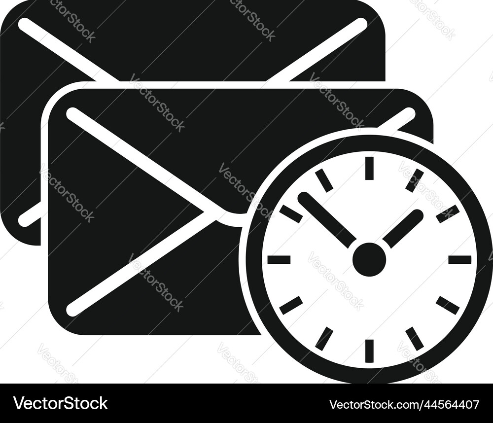 Mail time send icon simple clock project Mail time send icon simple clock project vector image