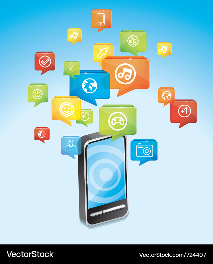 Modern Mobile Background with Icons vector image