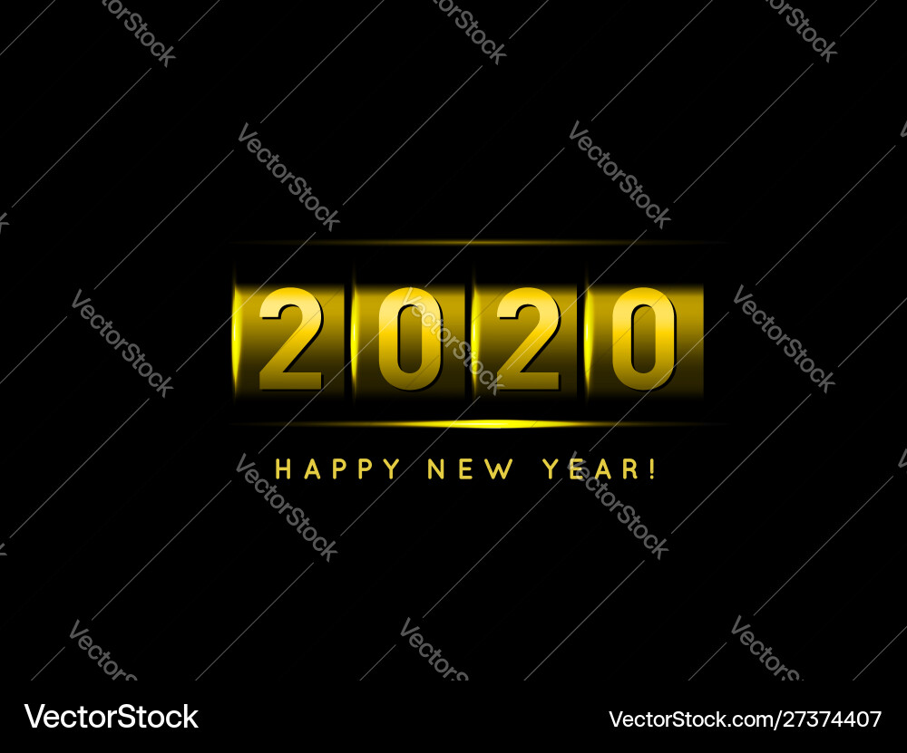 New year golden counter 2020 New year golden counter 2020 vector image
