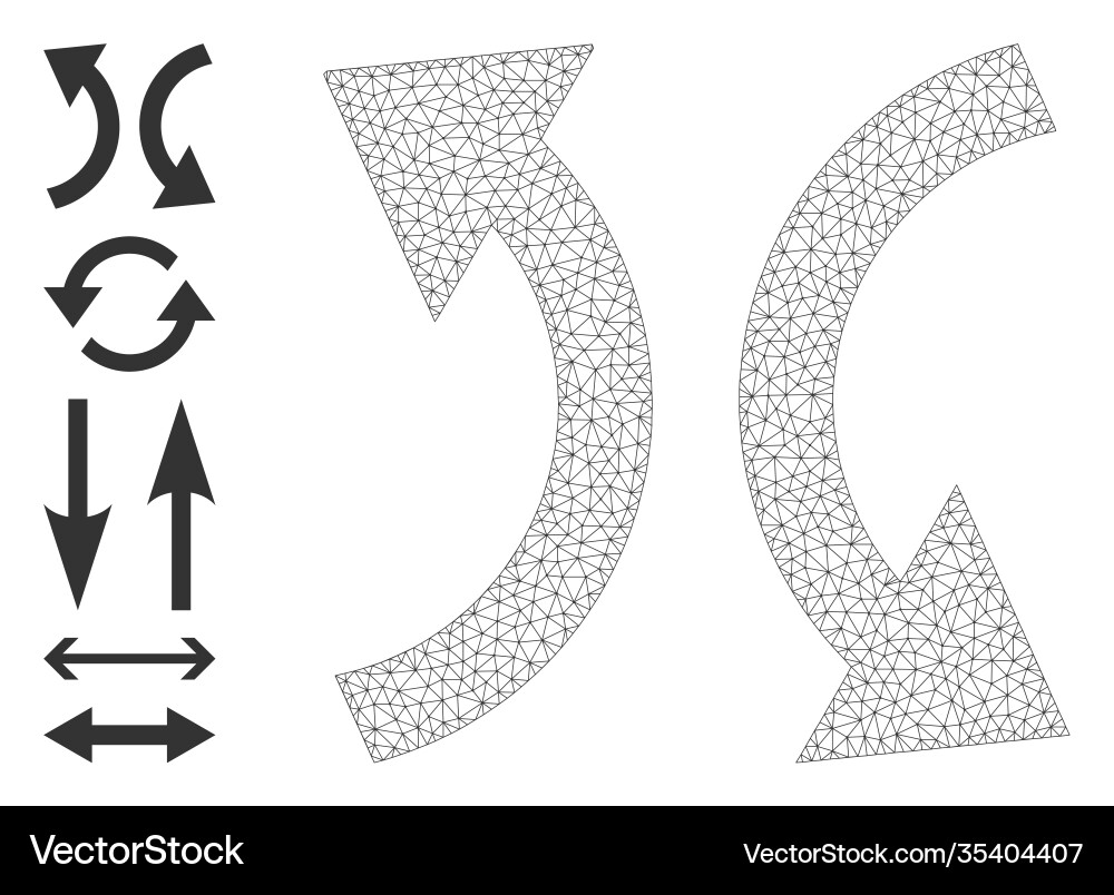 Polygonal network exchange arrows icon with simple Polygonal network exchange arrows icon with simple vector image