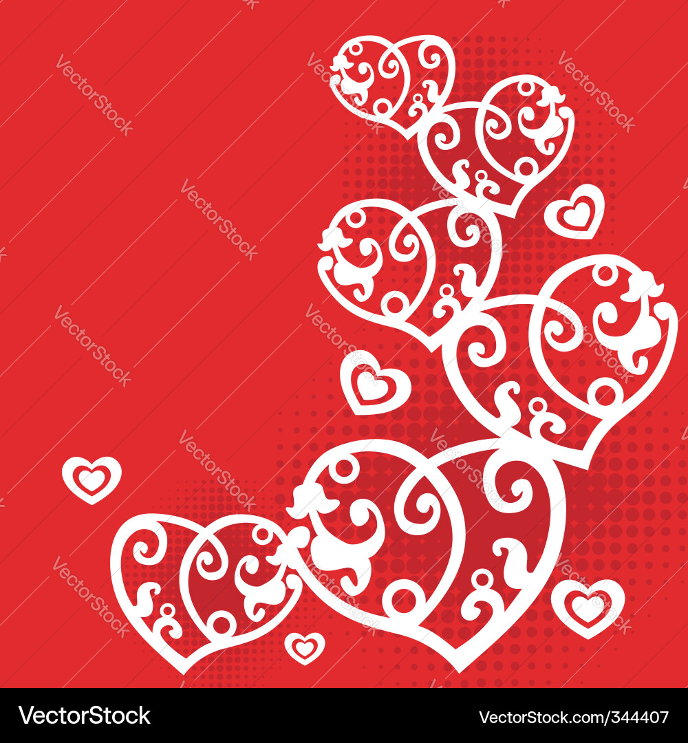 Postcard with hearts Vector Image