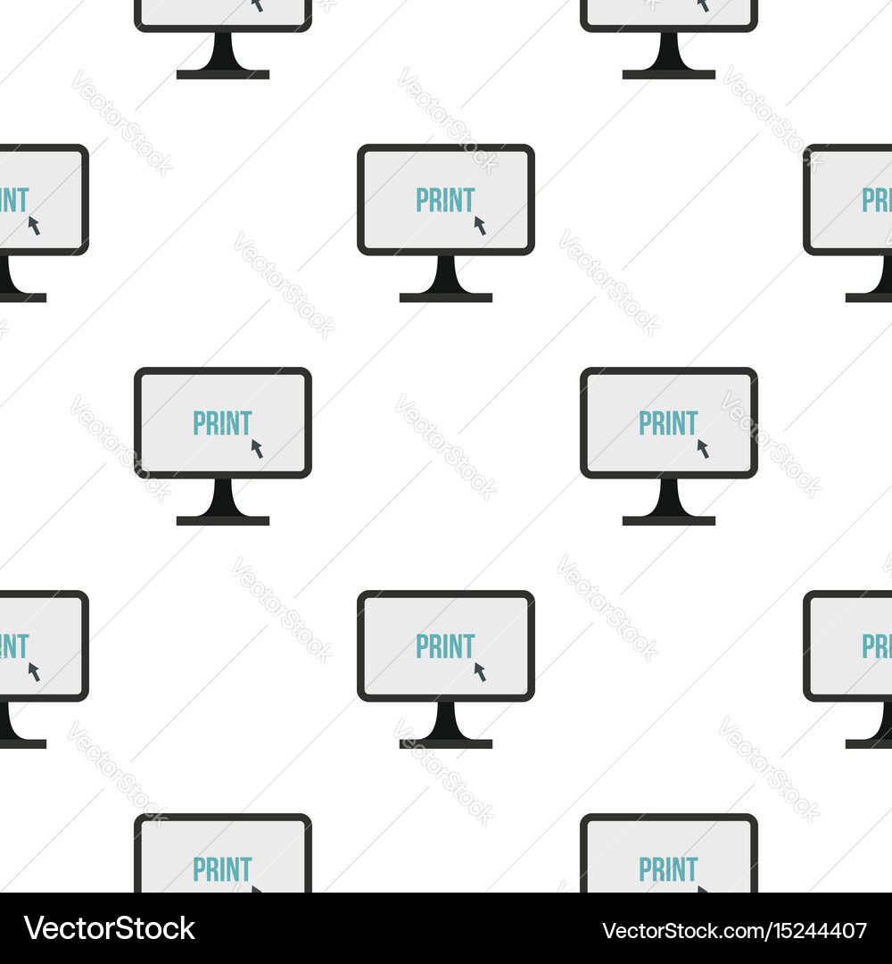 Print button on monitor pattern seamless Vector Image