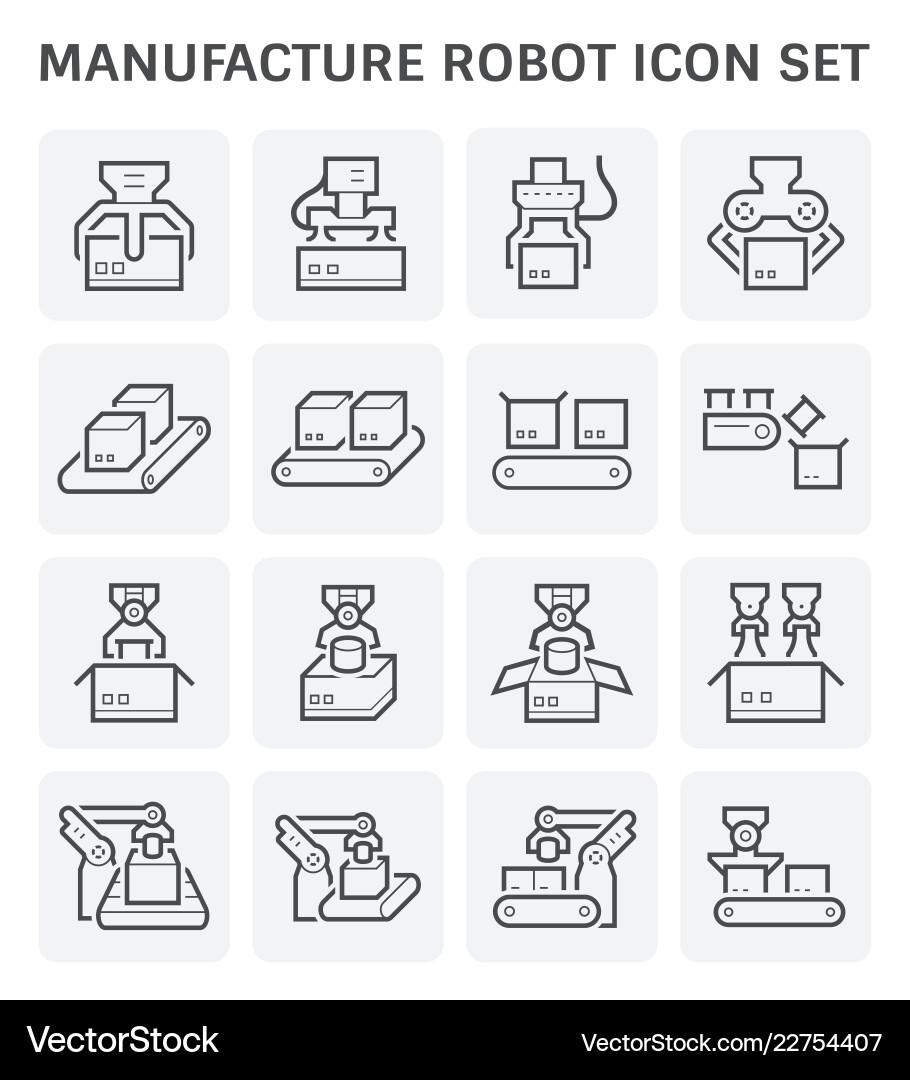 Production Line Robots & Boxes vector image