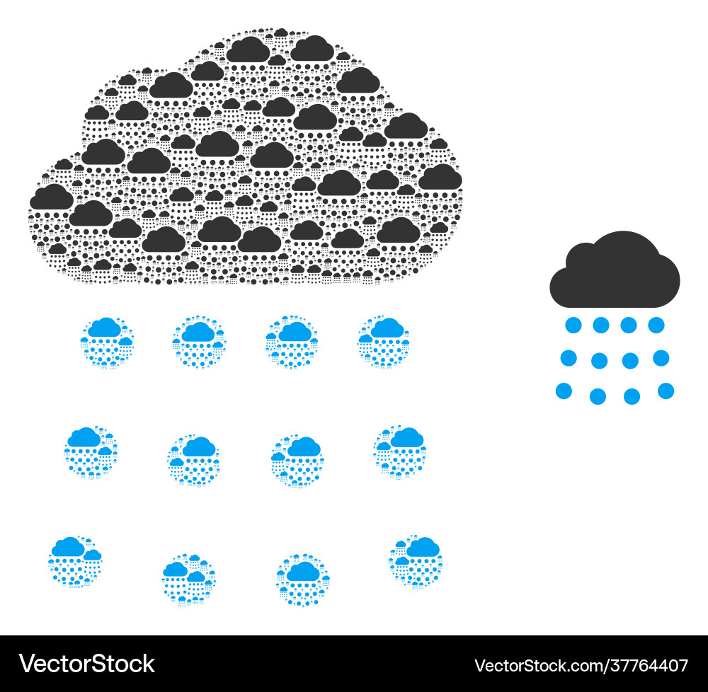 Rain cloud recursion icon composition Rain cloud recursion icon composition vector image