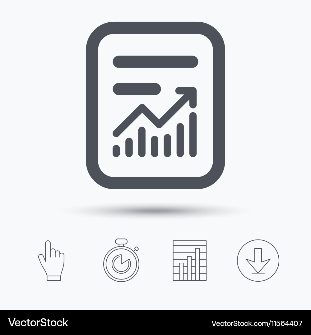 Report file icon document page with statistics Vector Image