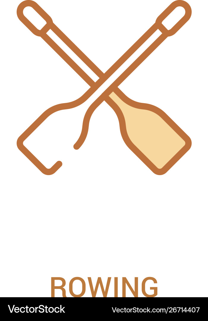 Rowing concept 2 colored icon simple line element Vector Image