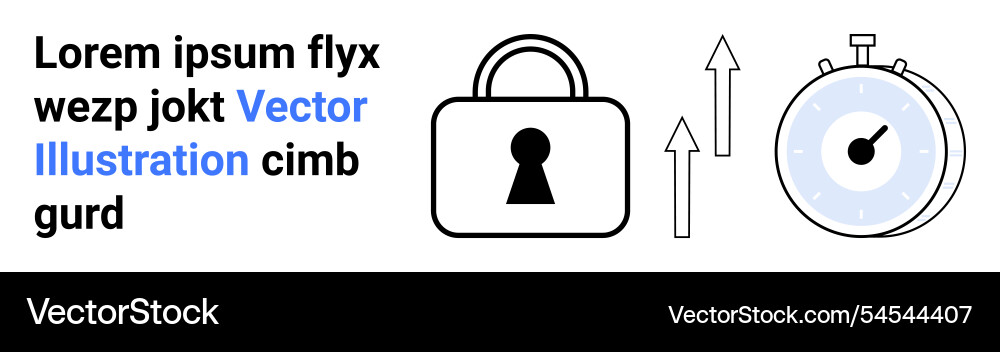 Secure solution concept with lock stopwatch Vector Image