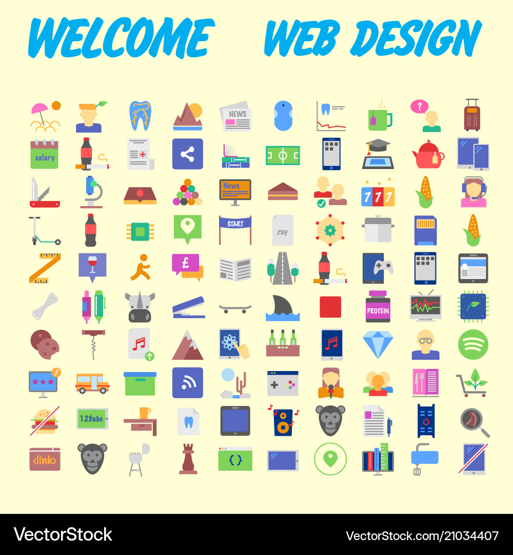 Set line icons in flat design with elements vector image