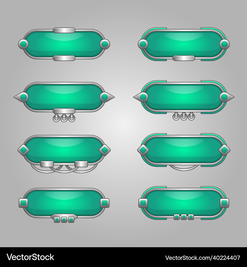 Set of game text boxes and banner Set of game text boxes and banner vector image