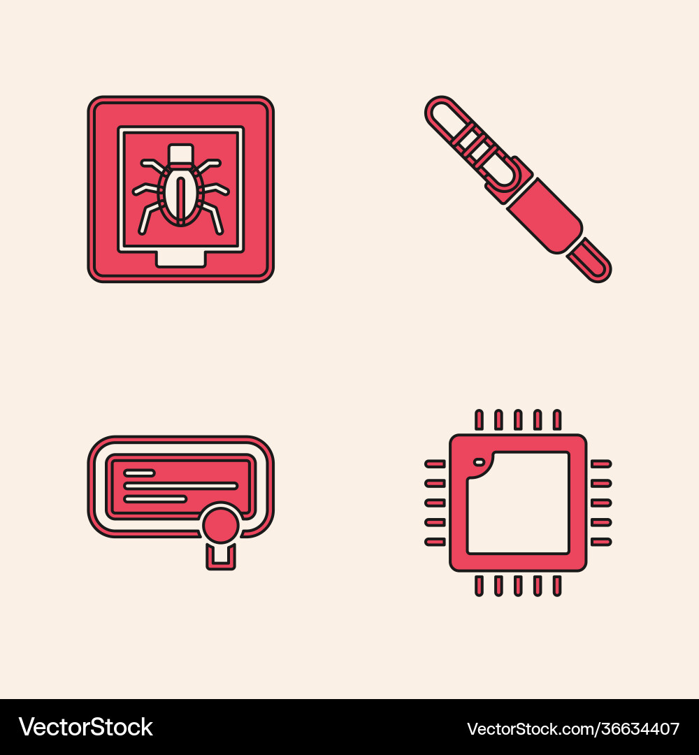 Set processor with cpu insects in a frame audio Set processor with cpu insects in a frame audio vector image
